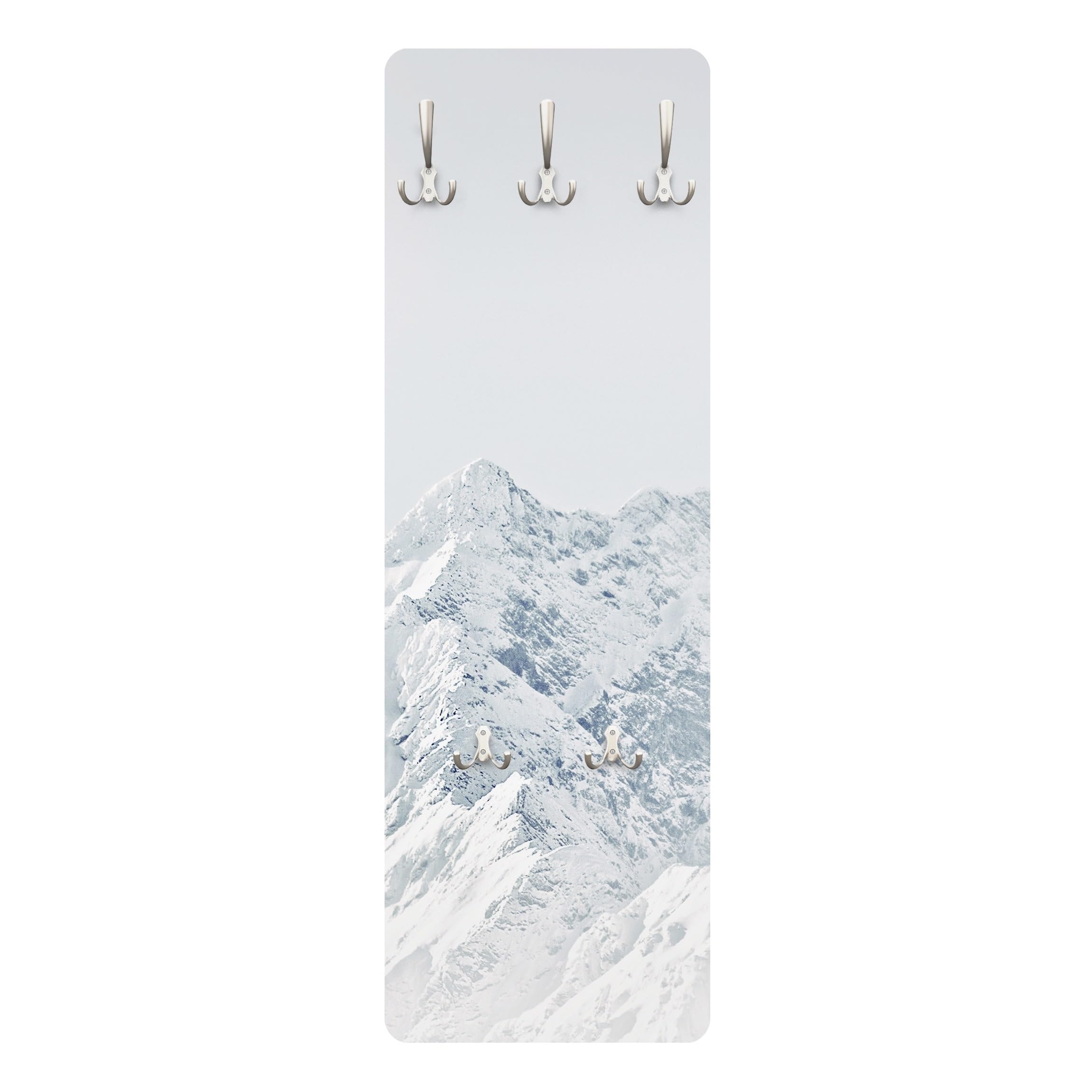 Wandgarderobe inkl. 5 Haken Natur Landschaft platzsparendes Design - Made in Germany - Berg Modern Flurgarderobe weiss schmal Garderobenpaneel 3035