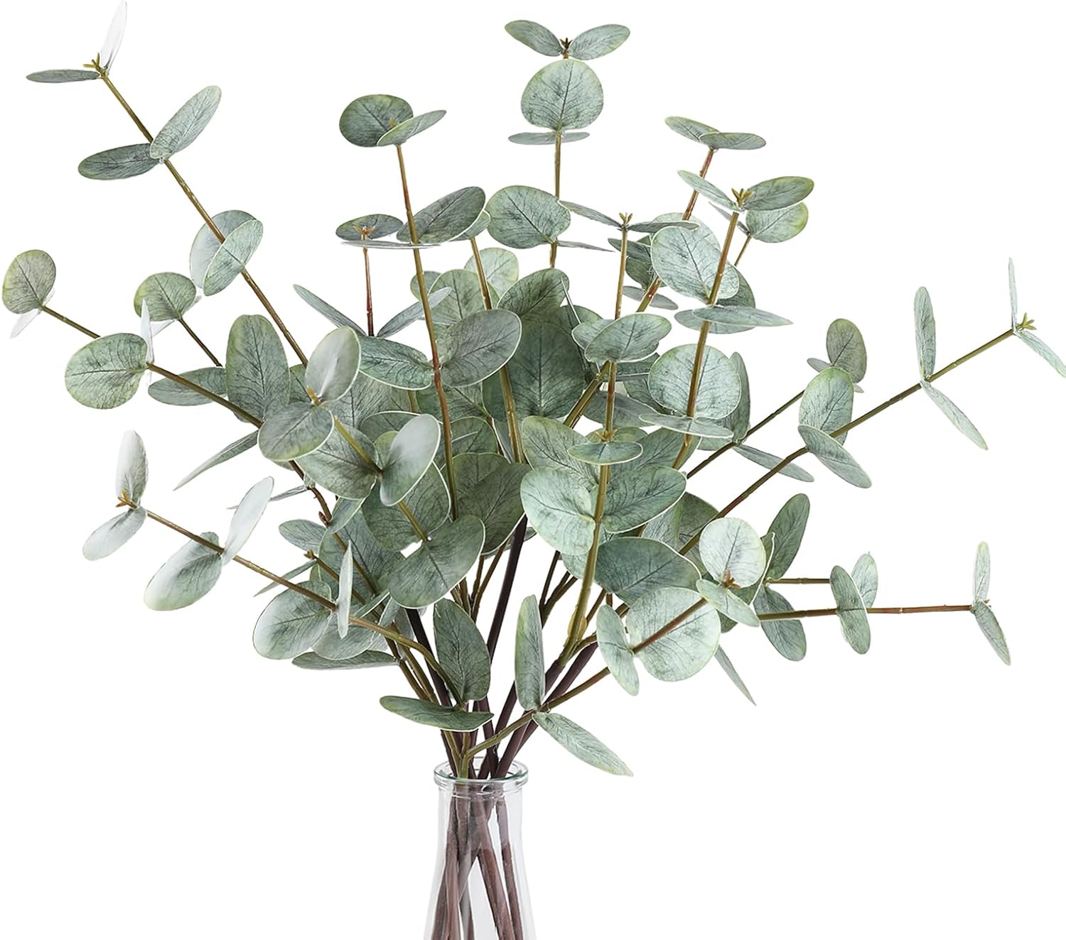 Coferset 6PCS Artificial Eucalyptus Stems, Real Touch Eucalyptus Plants, Dual-Sided Faux Leaves Greenery Decor for Vase, Table Centerpiece, Home, Bathroom, Wedding Décor (Sage Green)