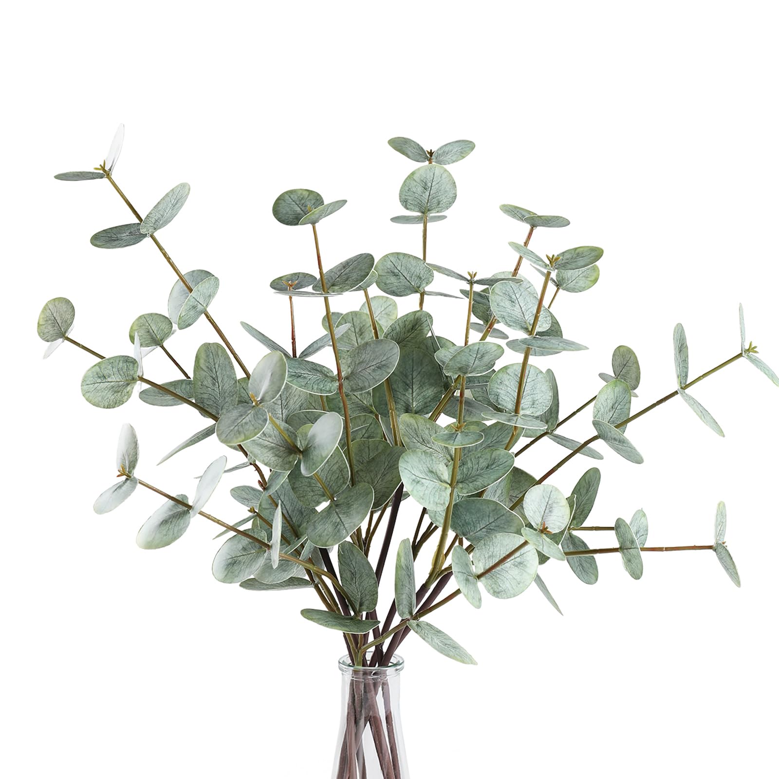 Coferset 6PCS Artificial Eucalyptus Stems, Real Touch Eucalyptus Plants, Dual-Sided Faux Leaves Greenery Decor for Vase, Table Centerpiece, Home,