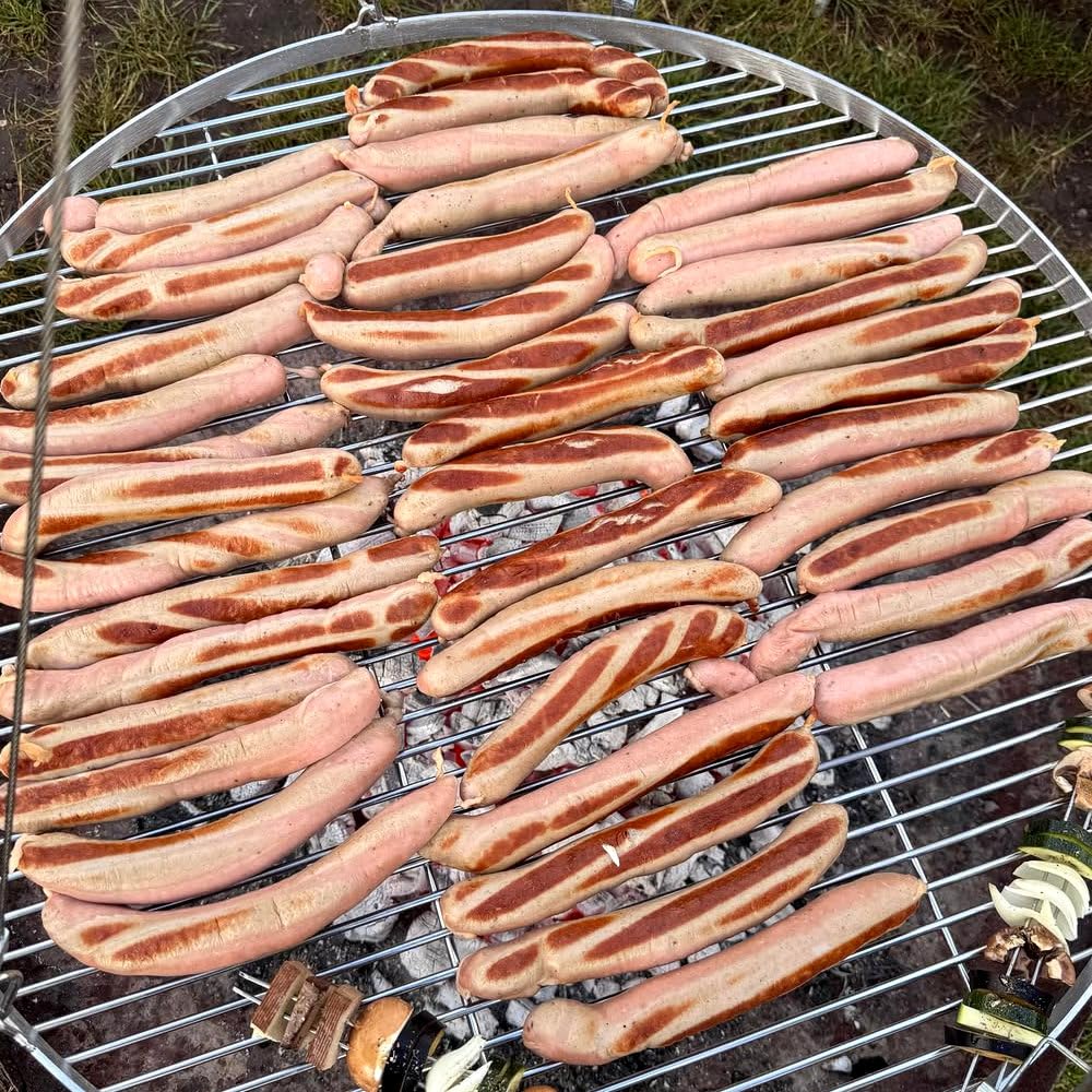 BBQ-Toro Okrągły ruszt ze stali nierdzewnej | Ø 80 cm | Wiszący ruszt z zawieszeniem na linie | Ruszt do grilla trójnogiego | Ruszt ogrodowy, akcesoria grillowe