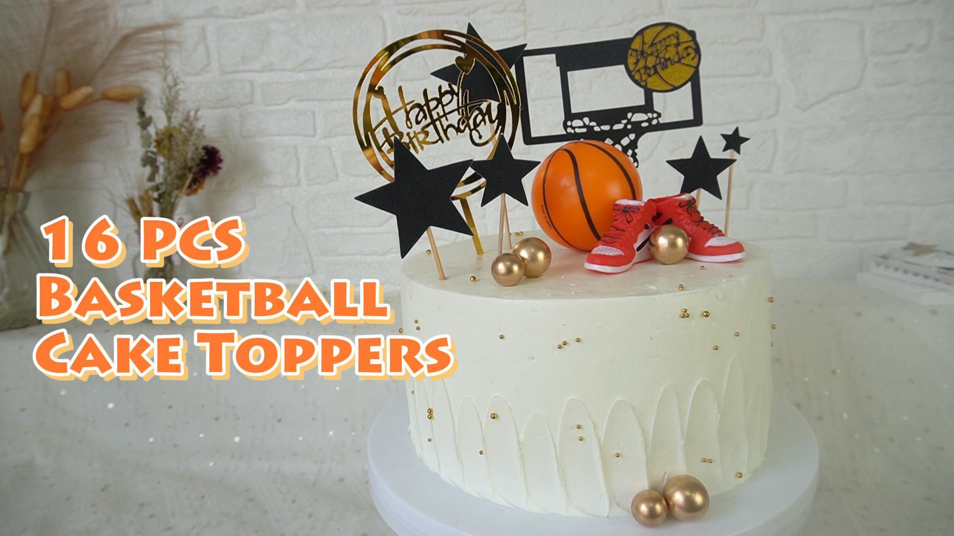 Silars Decoration Gateau Basketball Gateau Topper Anniversaire, 11 Pièces Cake Topper Basketball, Decoration Gateau Pour Une Fête D'anniversaire Sur Le Thème Des Basketball (Basketball