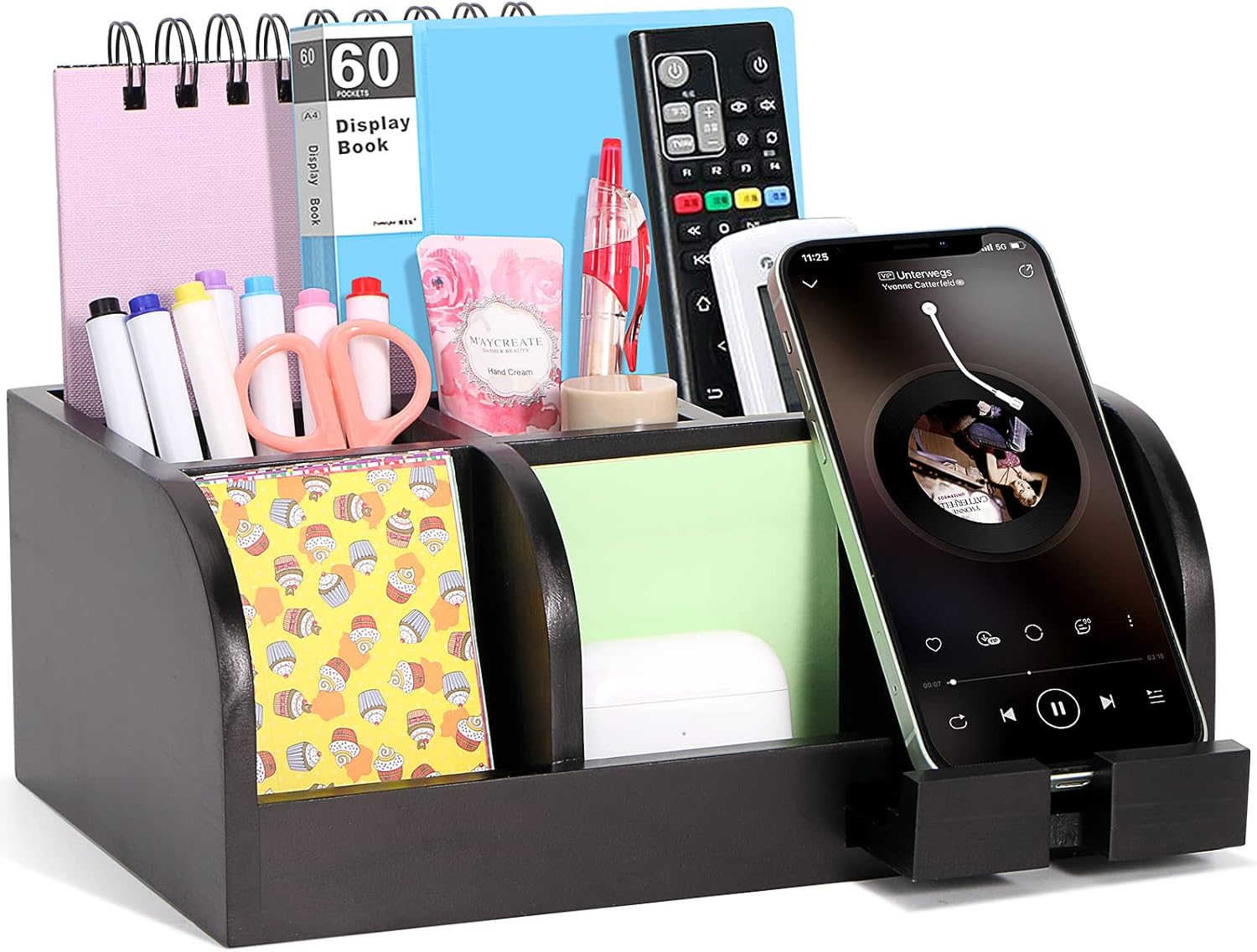 Schreibtisch Organizer aus Holz, BüRo Tisch Organizer, Schwarz