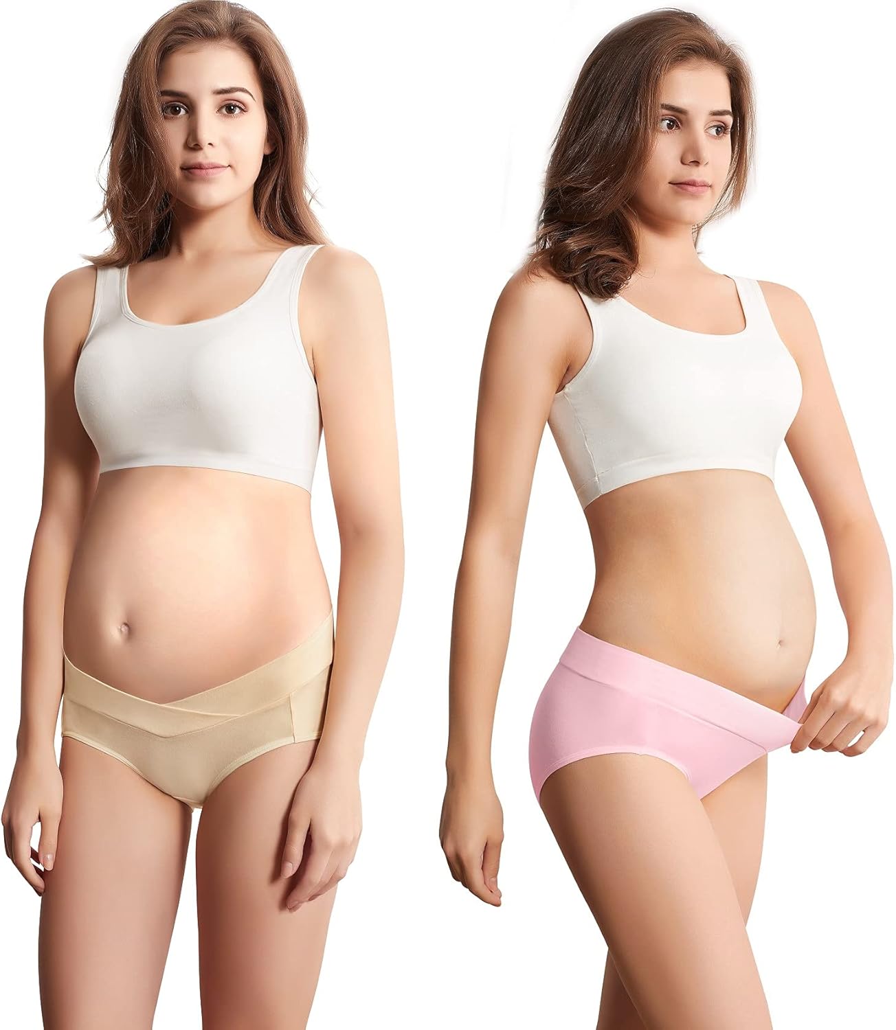 Mama Cotton Women's Under The Bump Maternity Panties Pregnancy Postpartum Maternity Underwear Multi-Pack - Image 3