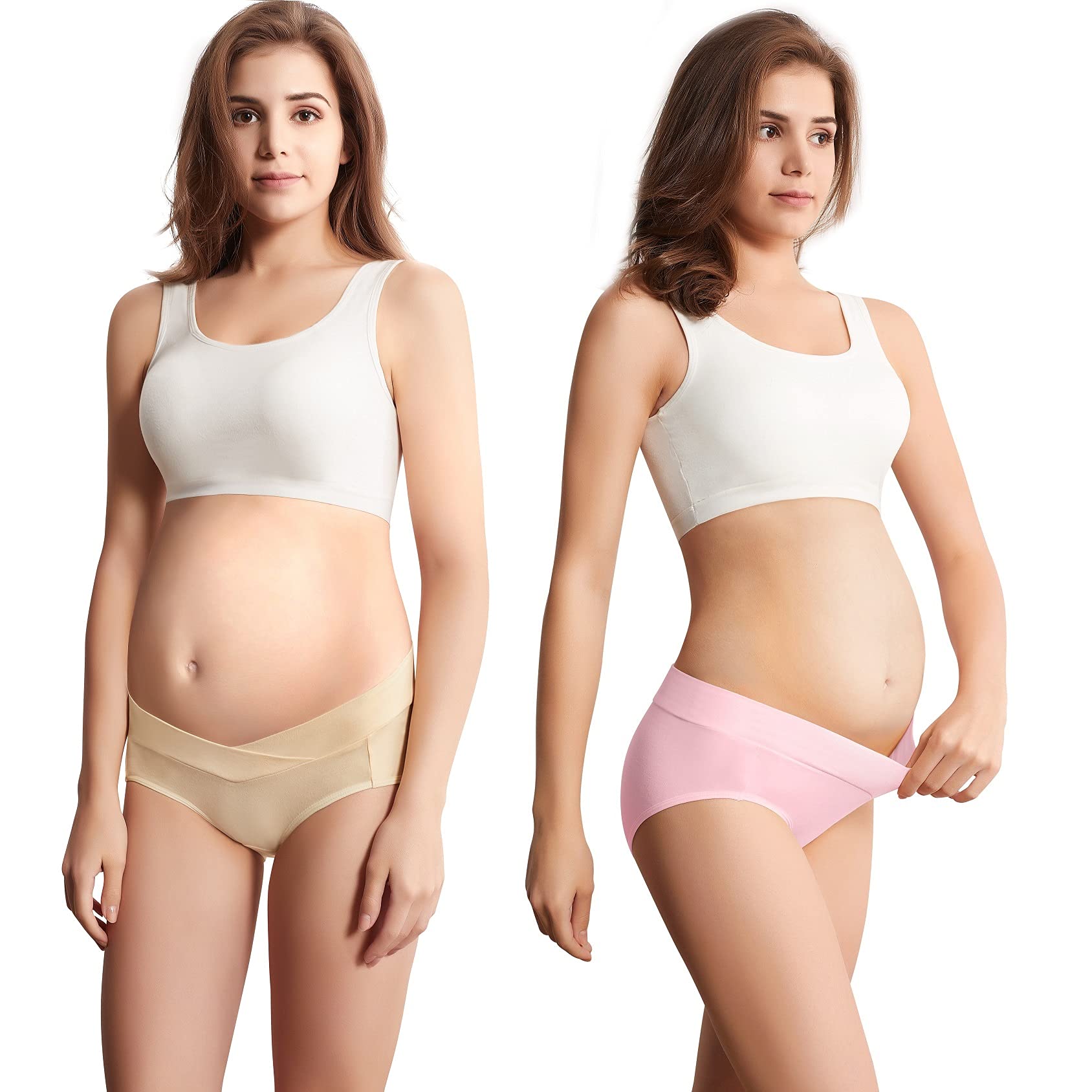 Mama Cotton Women's Under The Bump Maternity Pieries Embarazo Postparto Maternity Retsen Multi-Pack
