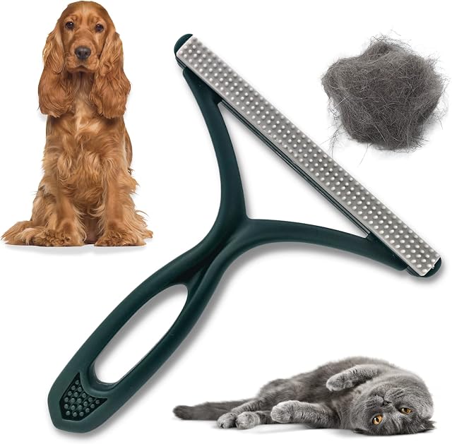 PawsOnlyUK Reusable Pet Hair Remover | Portable Lint Remover | Cat Dog Hair Remover | Carpet Brush | Easy to Clean Pets Tool Cleaner | Clothes Furniture Rugs Stairs Sofa (Green)