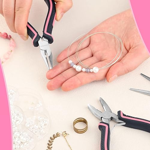 Miniatura 101 de Mini alicates de punta de aguja para fabricación de joyas, alicates de nariz de cadena de 6 pulgadas con mandíbulas lisas, mini pinzas de precisión