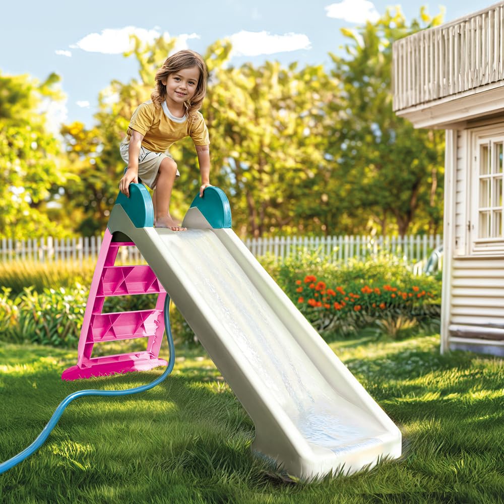 Dolu Meine erste Pastellrutsche für Kinder ab 2 Jahren, Kleinkindrutsche, Indoor-Rutsche, Spielgerät für Kinder, Outdoor-Spielgerät, Gartenrutsche, freistehende Rutsche, Kinder, Rosa/Weiß