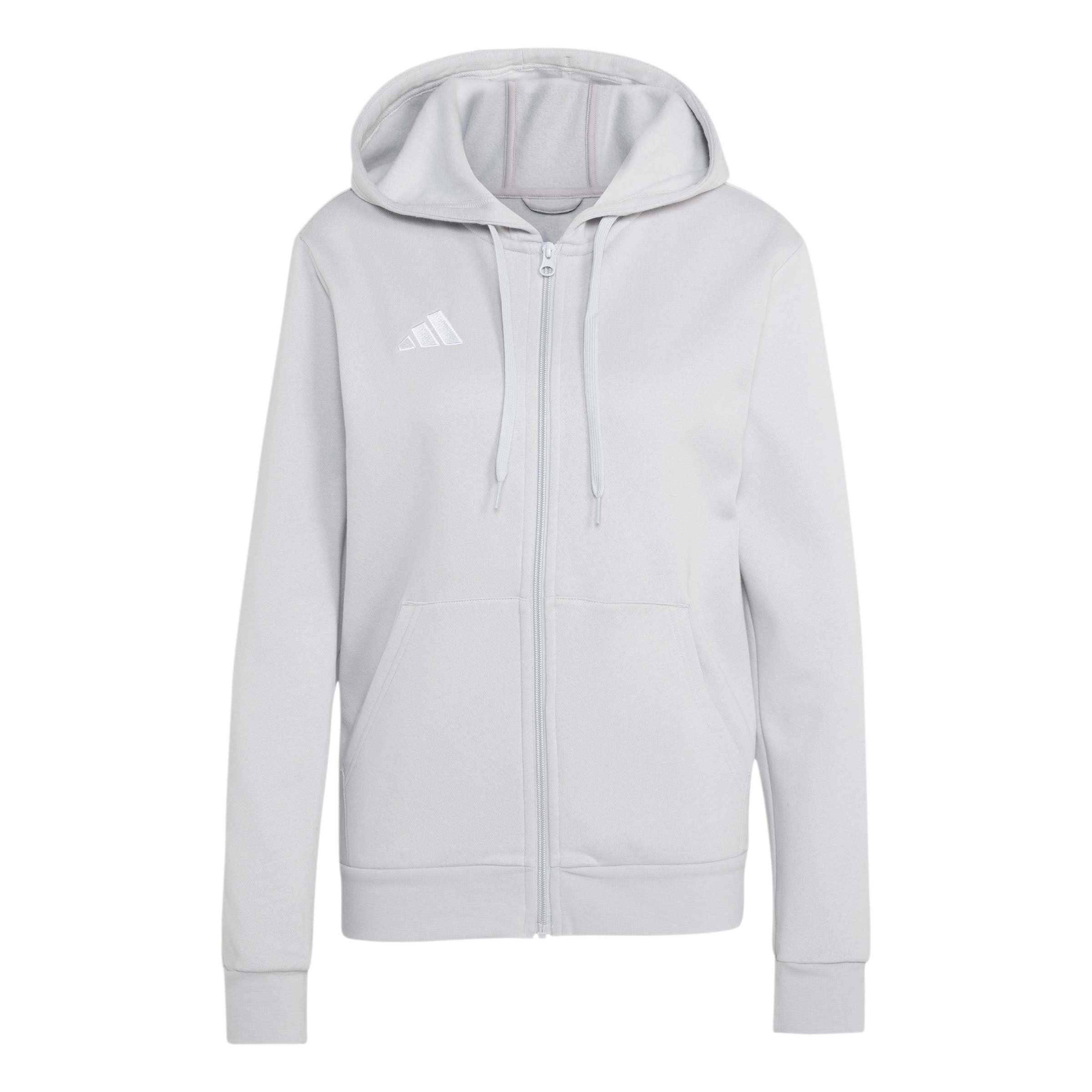 adidas Women's Entrada26 Full Zip Hoodie Sweatshirt, team light grey/white, XS
