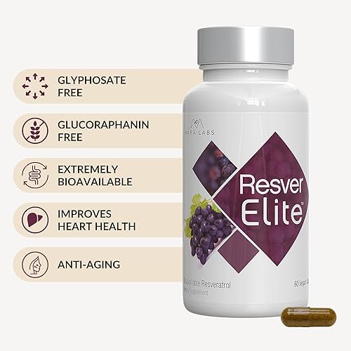 Miniatura 4 de Mara Labs ResverElite  Resveratrol biodisponible  Vegano, sin rellenos y sin OMG  60 cápsulas veganas