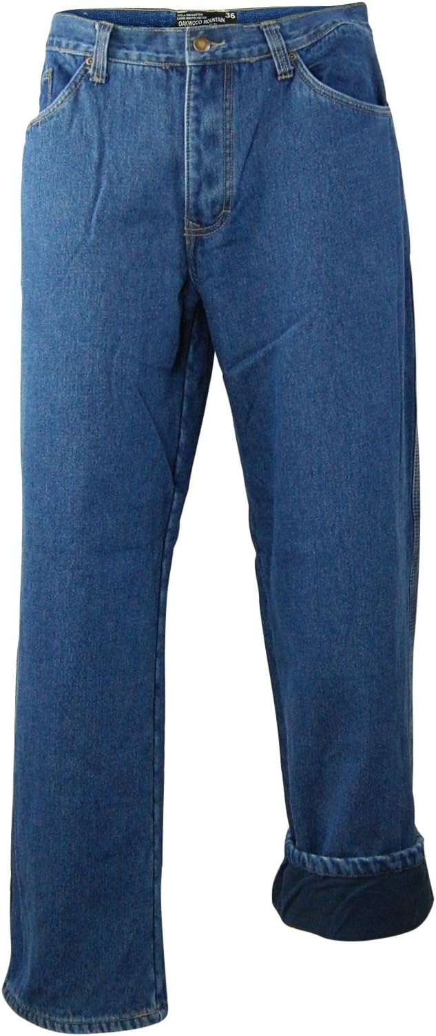 Oakwood Mountain Men's Fleece Lined Denim Jeans (36x30)