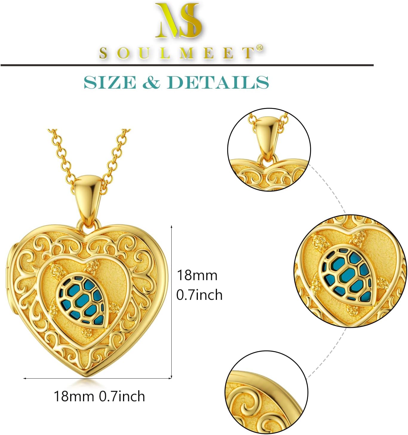 SOULMEET Personalized Silver Locket Necklace That Holds Pictures Photo Keep Someone Near to You, Memorial Custom Lockets Necklaces Letters Engraving for His Her - Image 5