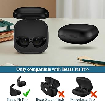 Charging Case Replacement Compatible for Beats Fit Pro, Portable Charger Case Support to Wireless Pairing, with Sync Button, 700mAh Built-in Battery, Charge Earbuds 3 Times, Black