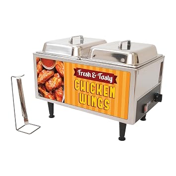 51072W Chicken Wings Warmer, Stainless Steel, Brown/Orange