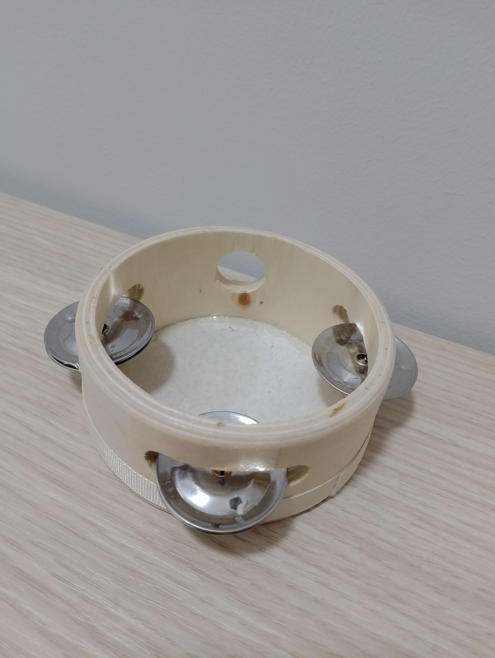 10 Tamburello in legno con sonagli in metallo 20 cm. Diametro, Perty, Festa, Danza, Bomboniera, Articolo Artigianale.