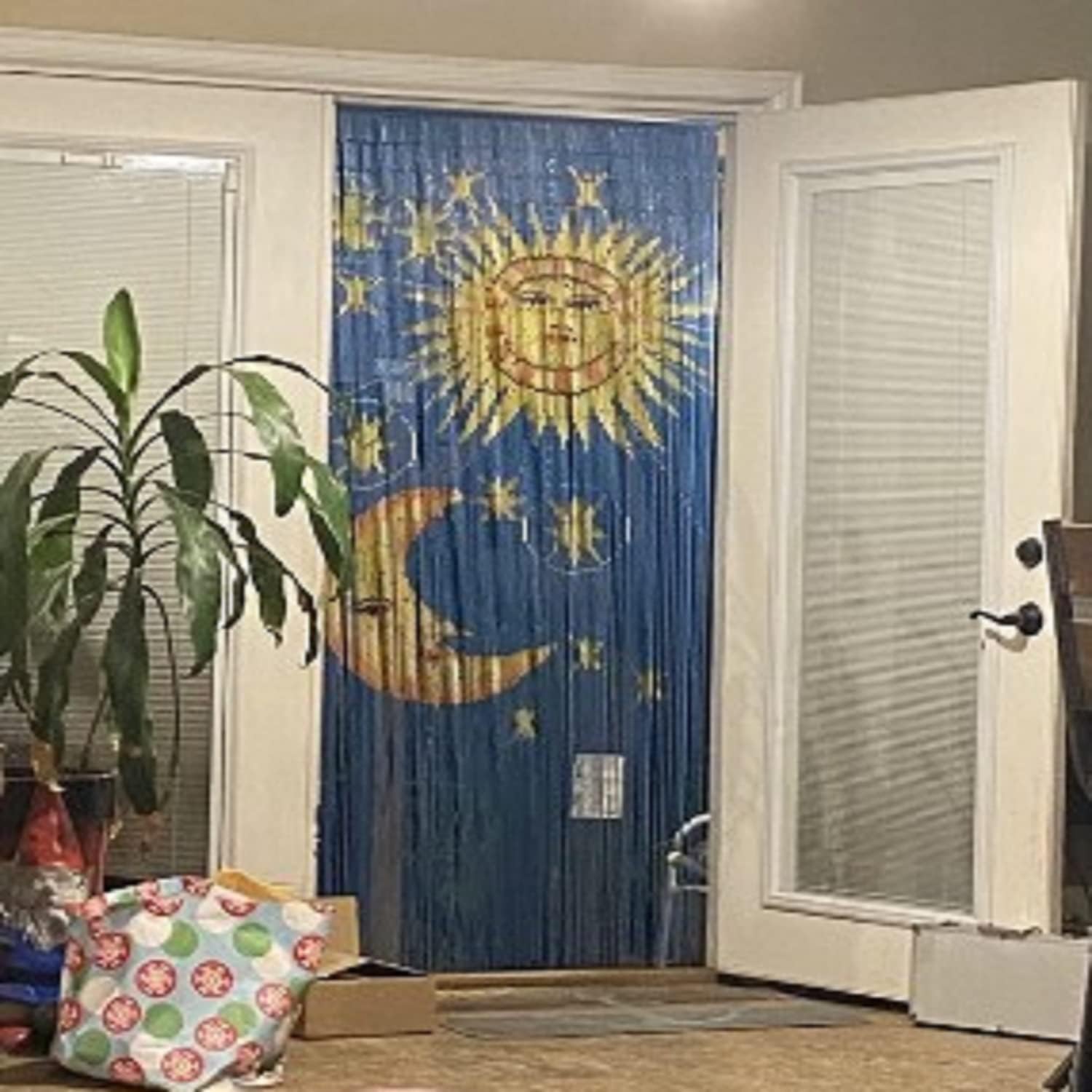 Sun & Moon Beaded Curtain for Doorway - 90-Strand Door Beads - Hanging Bead Curtain 35.5" x 78" for Doors & Closets