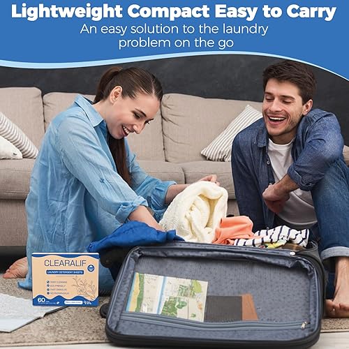 Miniatura 6 de CROS 360 cargas, hojas de detergente para ropa con aroma a lino, para viajes, hogar, apartamento, dormitorio, tiras de detergente para ropa