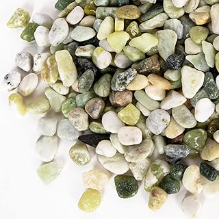 Future Way Jade Pebble for Plants, 5lbs Decorative Rocks for Bamboo, Fish Tank, Matte Texture and Smooth Edge, 3/4 to 1 1/...