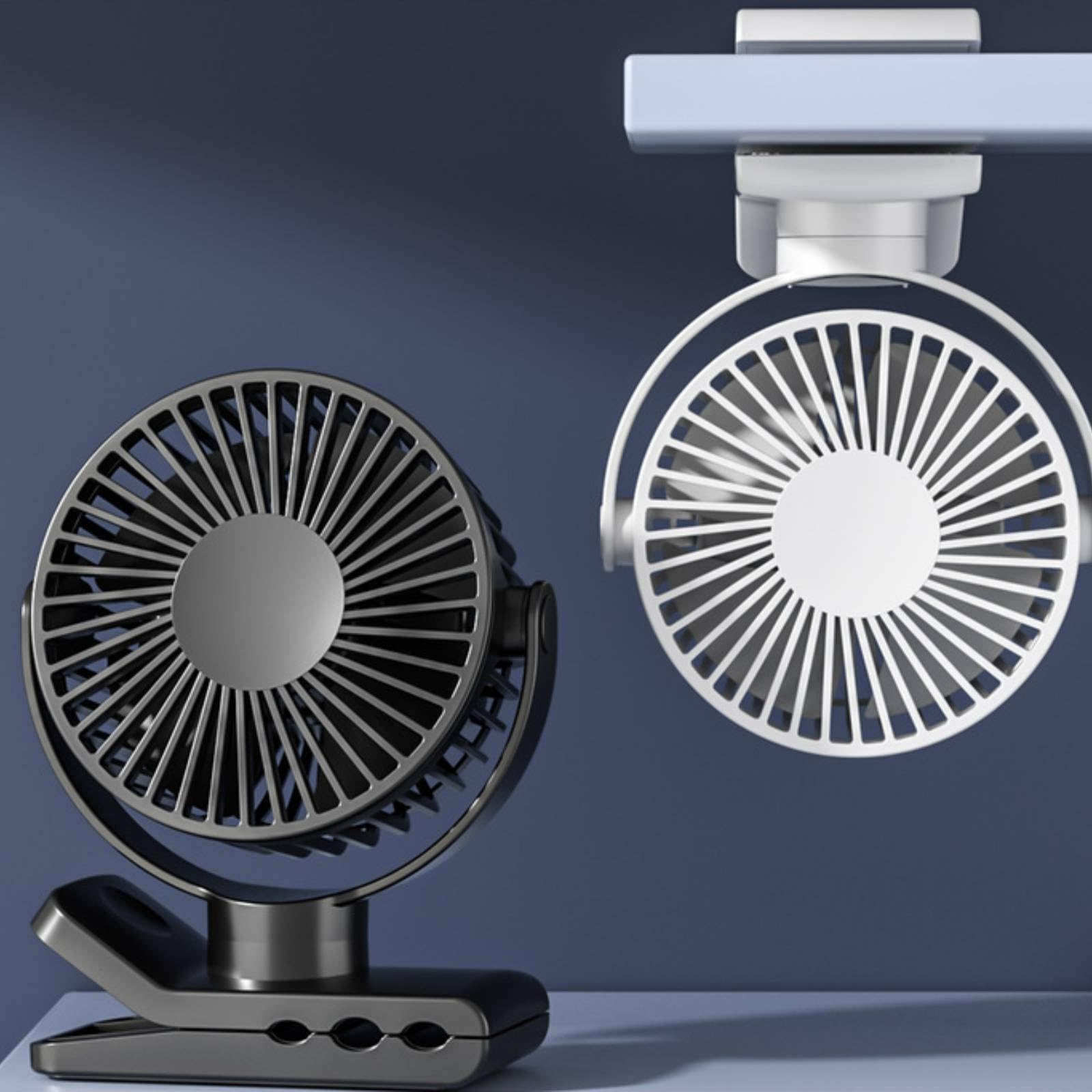 Ventilador Portátil con Base Sujeción Resistente con Brazo Modular Segmentado para Ventilación Focalizada en Escritorio Silla y Ejercicio, Negro