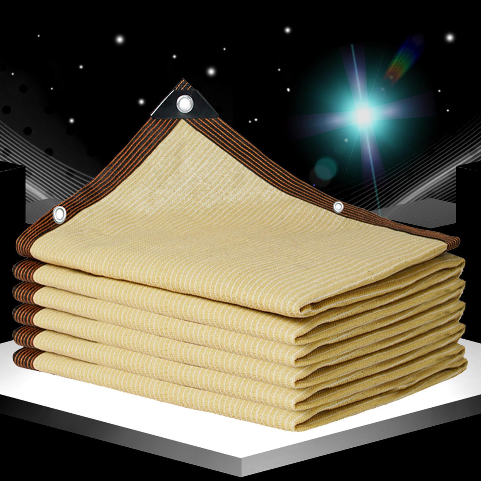 KLGFBDC Beige Shade Sail 4x5m Outdoor Sun Shade Canopy 2x6m Thermal Insulation Net for Garden Patio Greenhouse Eyelets for Easy Installation UV Protection