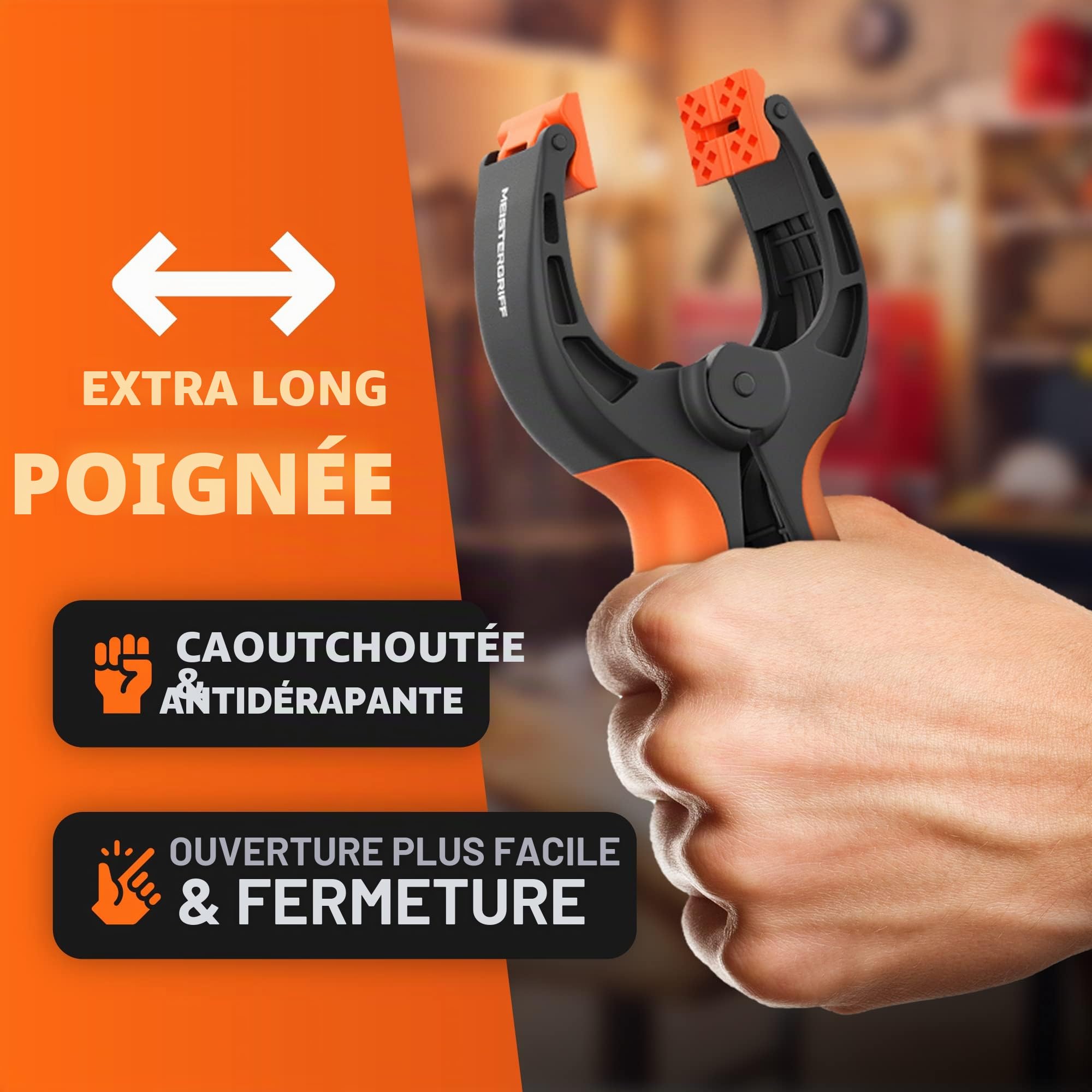 Lot de 8 serre-joints en nylon incassable - Pinces à ressort pour colles, piscine, photographie - Serre-joints à ressort avec force de serrage et envergure élevées