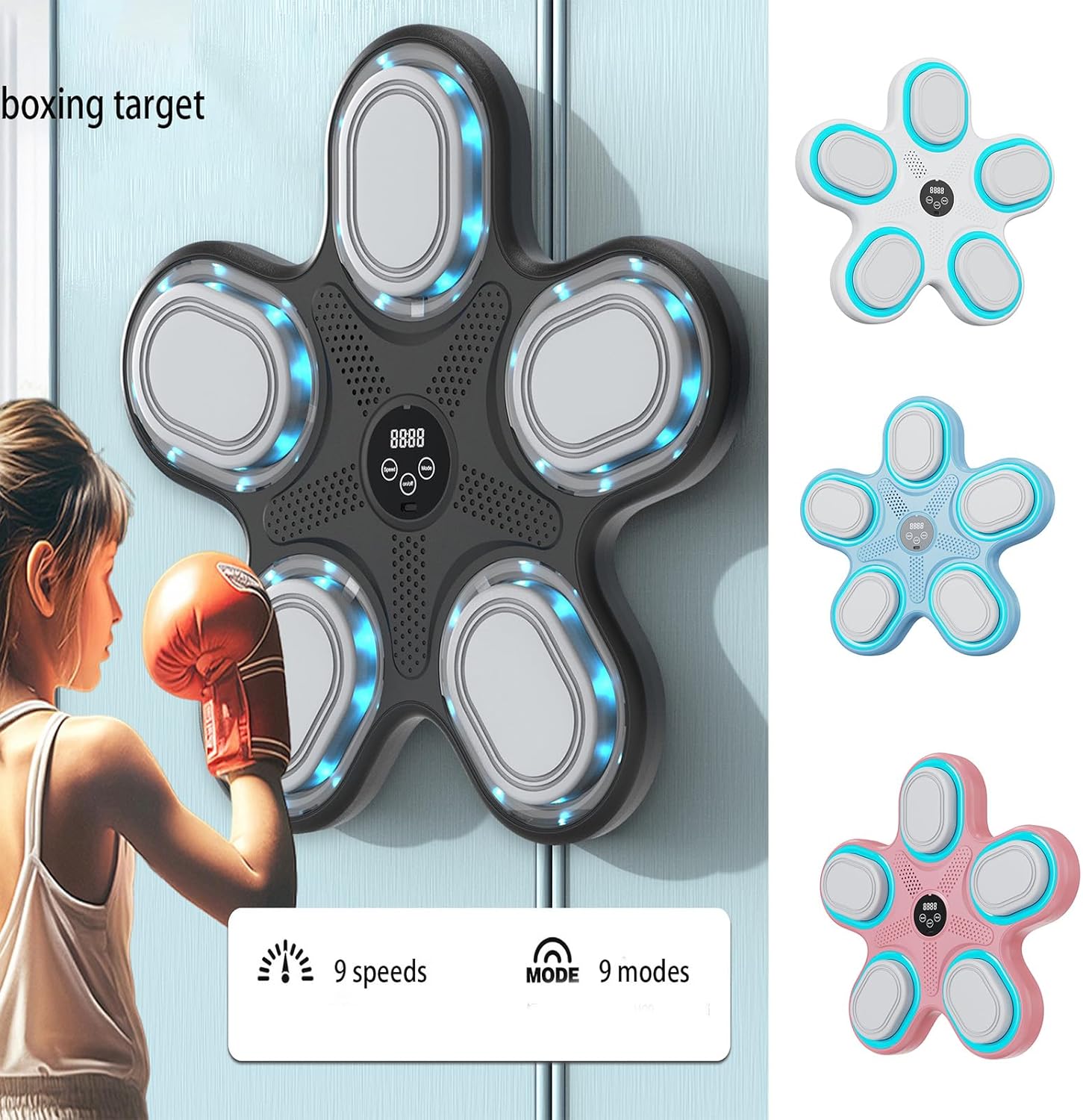 Music Boxing Machine,Boxing Trainer,Interactive Punching Trainer,Nine Modes,Nine Speeds,Suitable for Fitness Training and Home Entertainment