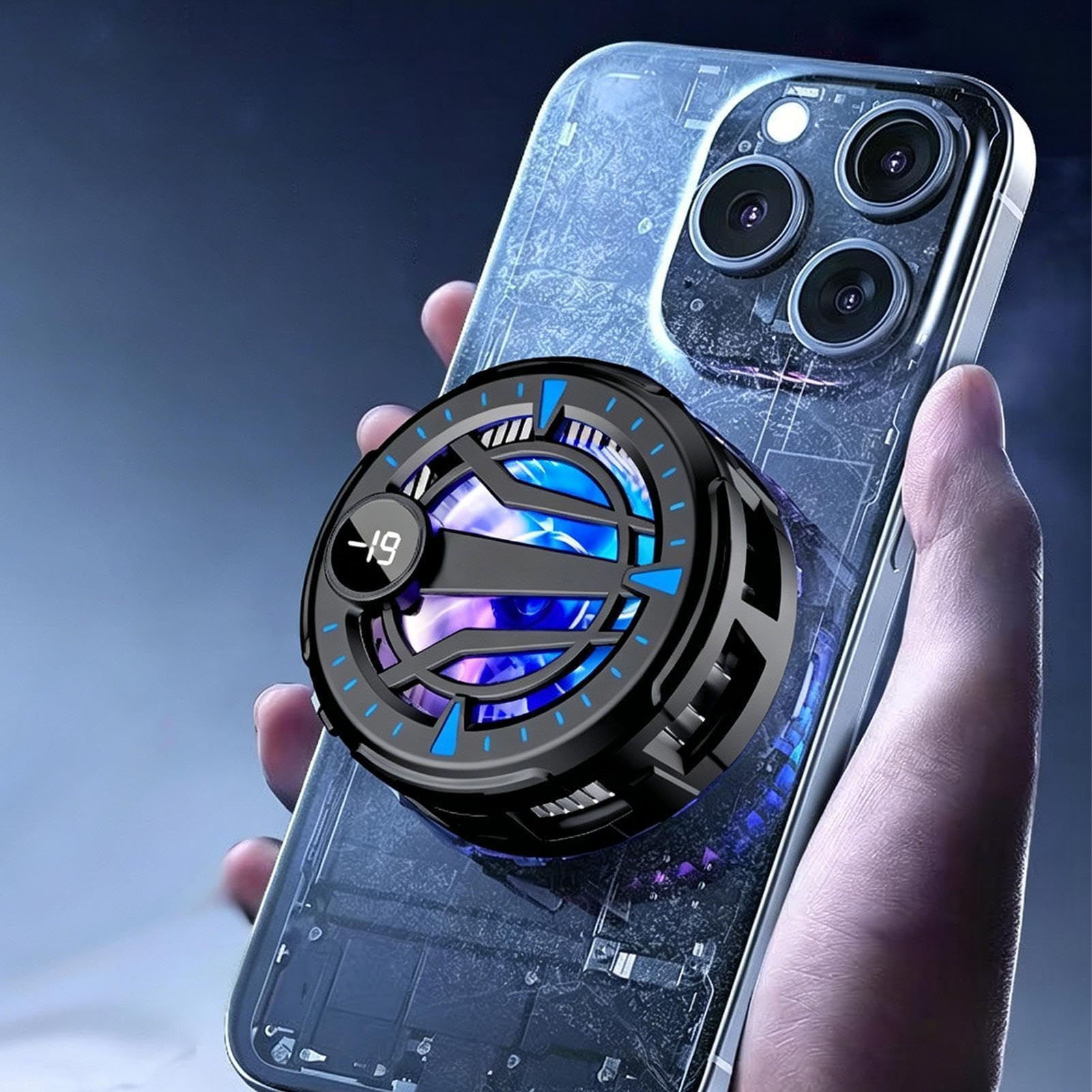 Ventola di raffreddamento per cellulare, ricaricabile tramite USB, silenziosa, con morsetto, per live streaming, giochi, ascolto di musica, compatibile con la maggior parte degli smartphone, ideale