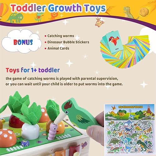 Miniatura 7 de UdoUto Cubo de actividades para niños de 18 meses  Juguetes Montessori de madera para niños de 1, 2, 3 años, clasificador de formas, juguetes