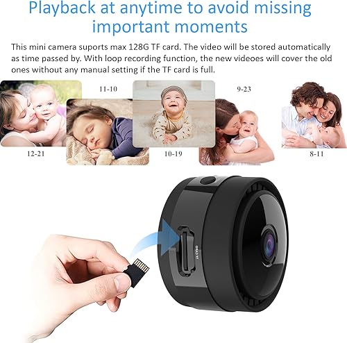 Miniatura 5 de Q&F Tech Cámara de video inalámbrica WiFi 1080P HD, visión nocturna, cámara IP para el hogar, detección de movimiento, sistema de vigilancia de