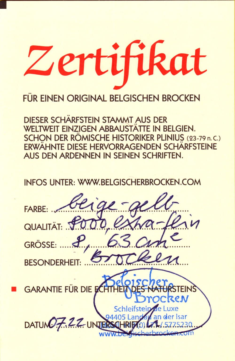 Kamień szlifierski kamień do ściągania wody belgijskie wymiary 8/63 cm² z kamieniem napędowym