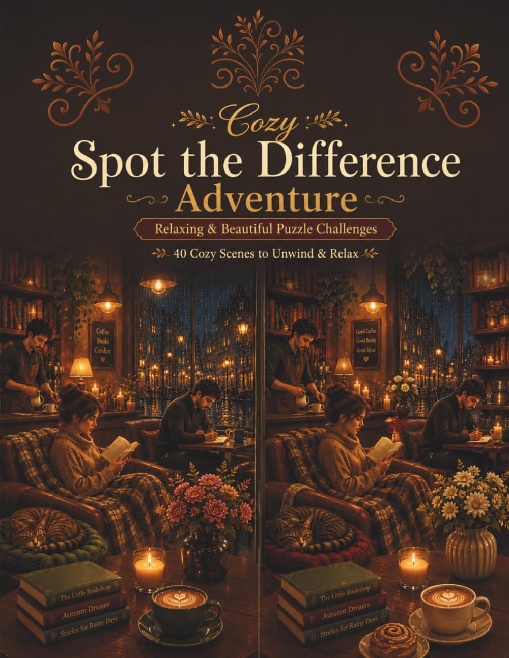 Cozy Spot the Difference Adventure: Relaxing & Beautiful Puzzle Challenges: 40 Cozy Scenes to Unwind & Relax (Spot the Difference for Adults)
