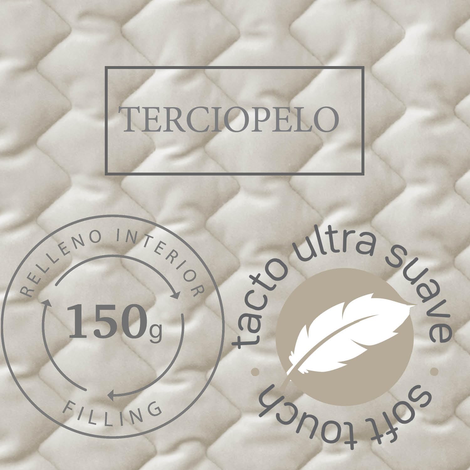 ANTILO TEXTIL - Colcha Cama 90 - Diseño Textura Elegante - Color Beig - 180x270 cm - Gramaje 150g/m² (Naroa Beig)