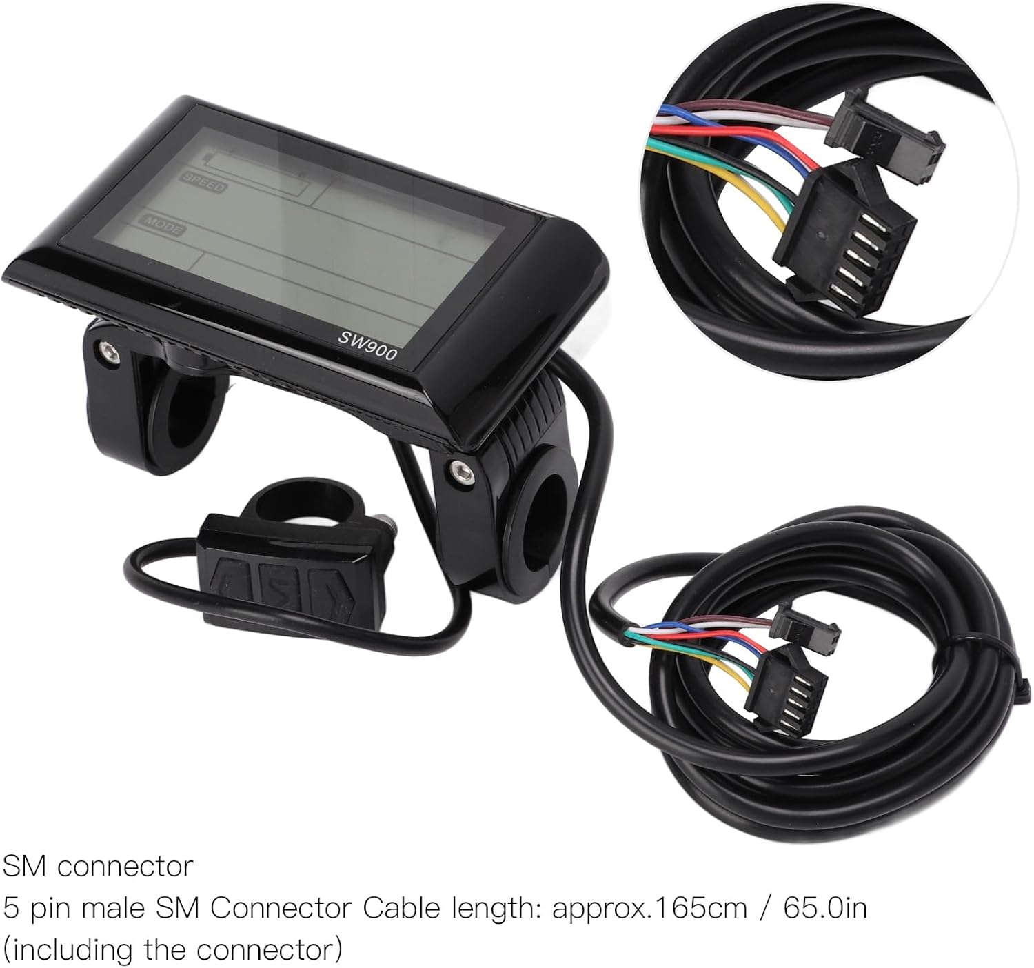 Electric SW900 LCD Display 36V 48V Colorful Bicycle Speedometer for E-Bike Cyclists Cycling Computer Meter