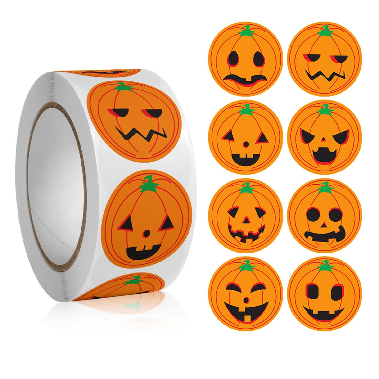 Jazuaiao 500-Count Halloween Stickers Halloween Labels Gift Sealing Self-adhesive Gift Wrap Halloweens Supplies Seal for Food Retail Package Round Clear Adhesive