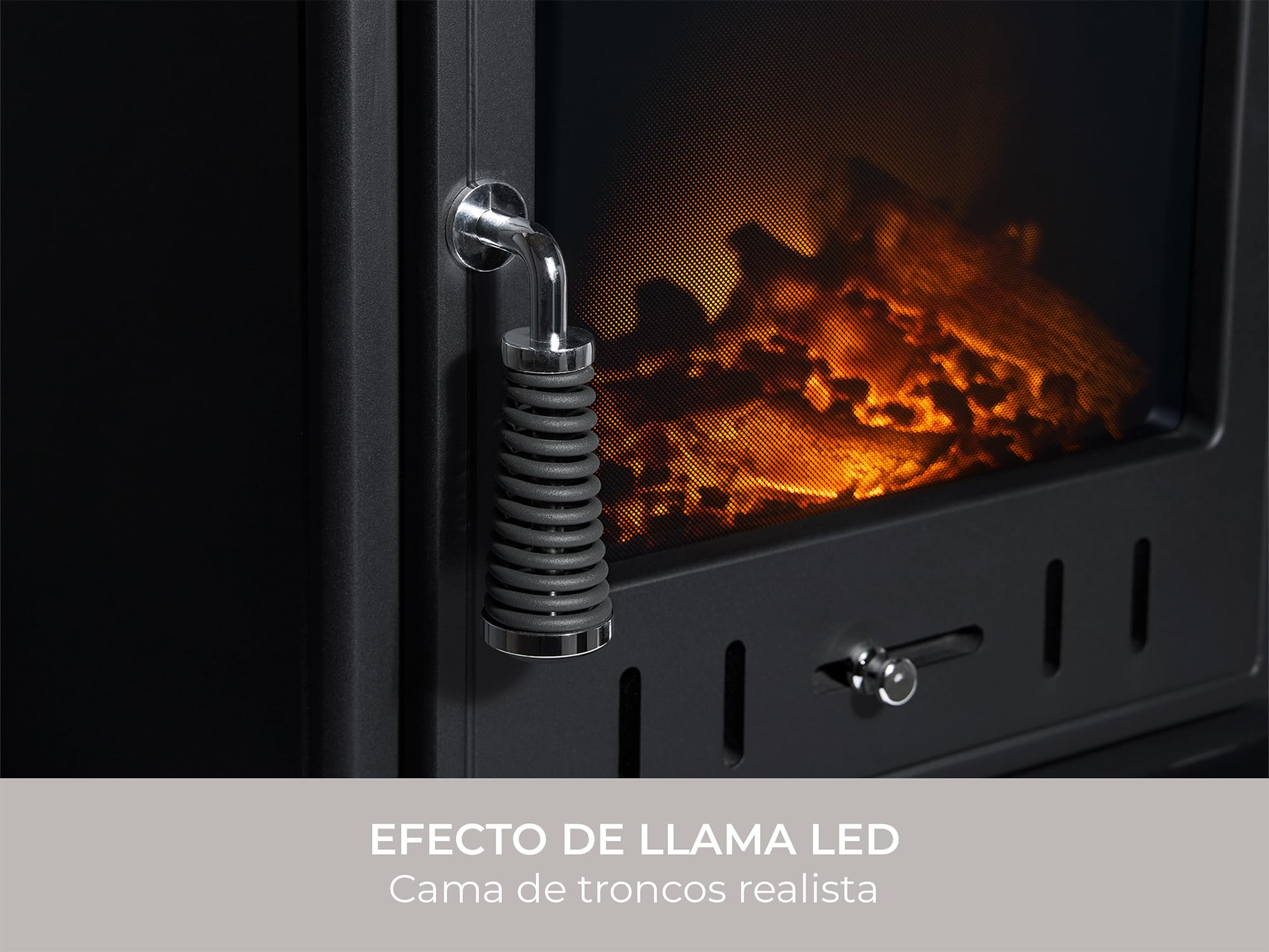 Adam Aviemore - Fuego eléctrico (enchufe europeo), color negro
