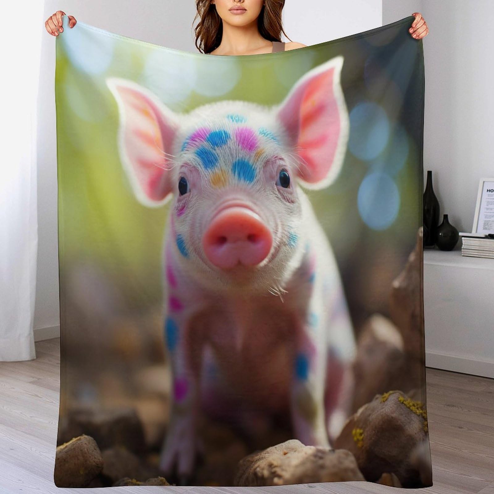 Couverture cochon polaire flannel adieu au froid avec ce plaid 180x200