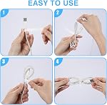 2 Packs Cable Management Plastic Storage Box with Lid, Stackable Charging Cord Protector Boxes Holder with 20pcs Wire Ties for Home Office Desktop Drawer Organizer Case