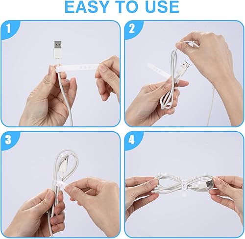 Miniatura 5 de HOMEE Caja organizadora de cables de 2 piezas con tapa, organizador de almacenamiento de cables de carga de plástico, caja de cables con 8