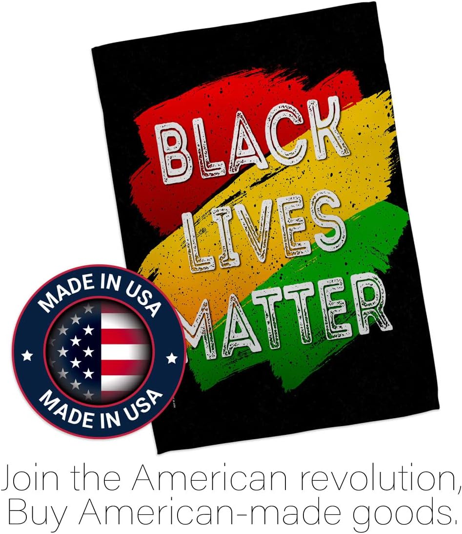 Black Lives Matter Black Lives Freedom Set Support Cause BLM Anti Racism Revolution Movement Equality Social Decoration Banner Small Garden Yard Gift Double-Sided, House Flag 28" x 40", Thick Fabric