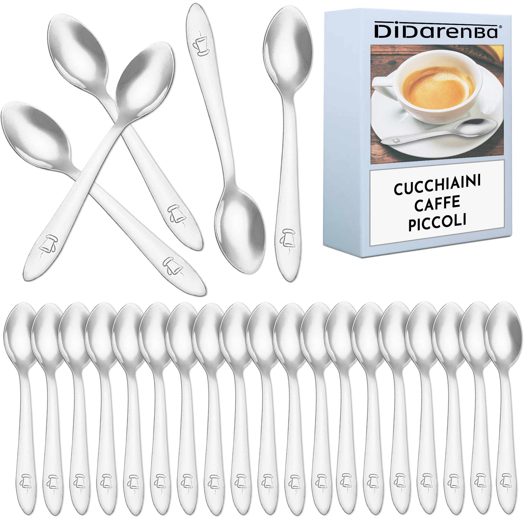 Set 24 Cucchiaini Caffè Acciaio Inox - 10cm Per Casa E Ristoranti, Lavastoviglie Safe - Foto 2