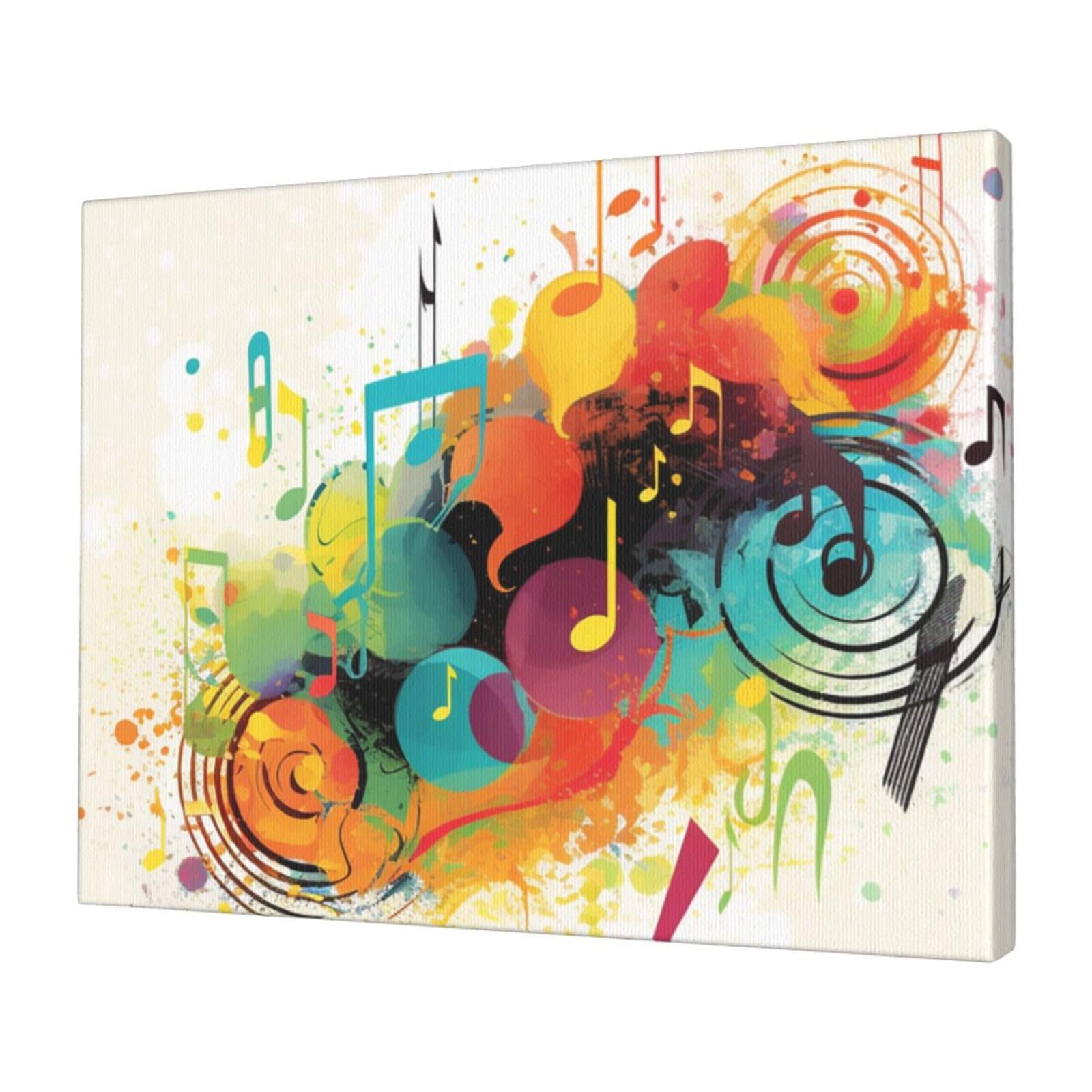 KLOPH Abstract Music Themed Canvas Wall Art for Living Room 12"x16" Modern Artwork Painting for Bathroom Hanging Canvas Prints Aesthetic Wallart for Bedroom Kitchen Office Wall Decor
