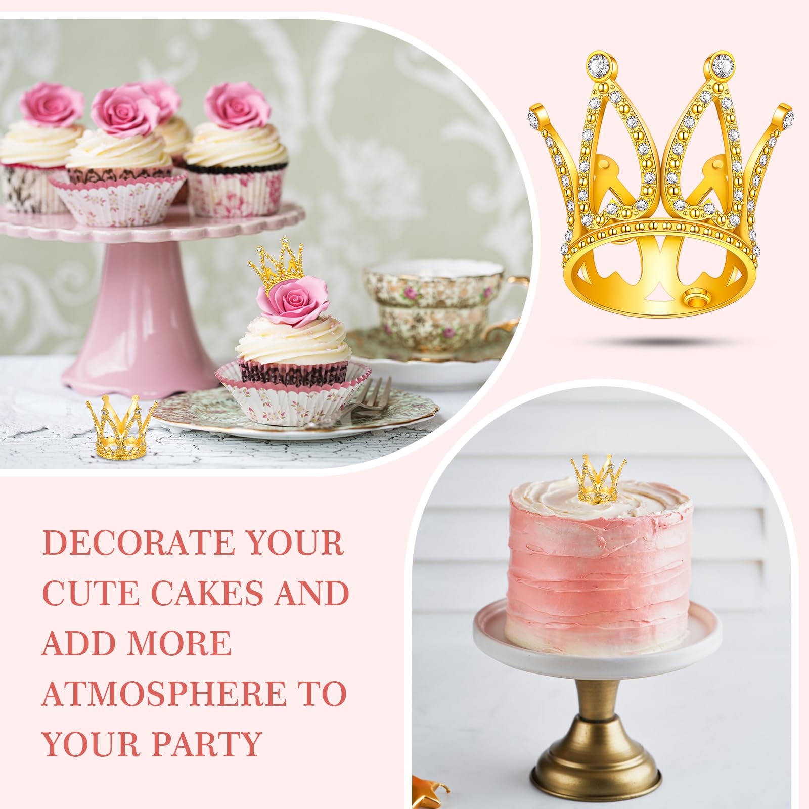 Mini Crown Cupcake Toppers Amazon.com: 24 PCS Gold Crown Cupcake