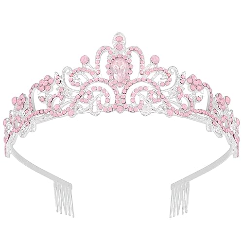 Miniatura 10 de Didder - Diadema con corona de tiara de cristal dorado. Elegante corona con peines para princesa, para mujeres y niñas, ideal para novias, bodas