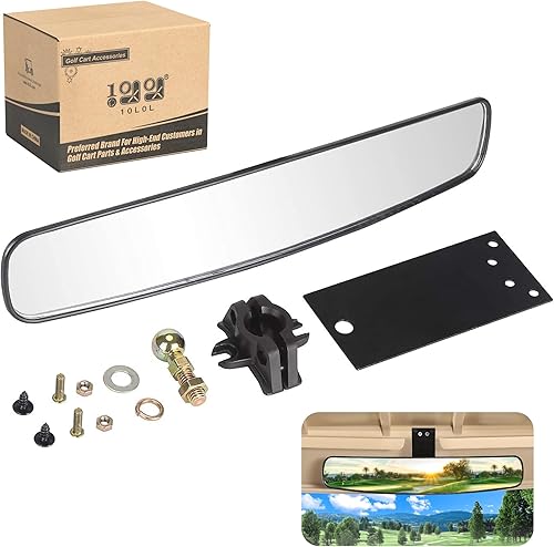 10L0L Espejo retrovisor universal para carrito de golf, panorámico extra ancho de 16.5 pulgadas, 270 grados para Yamaha EZGO Club Car