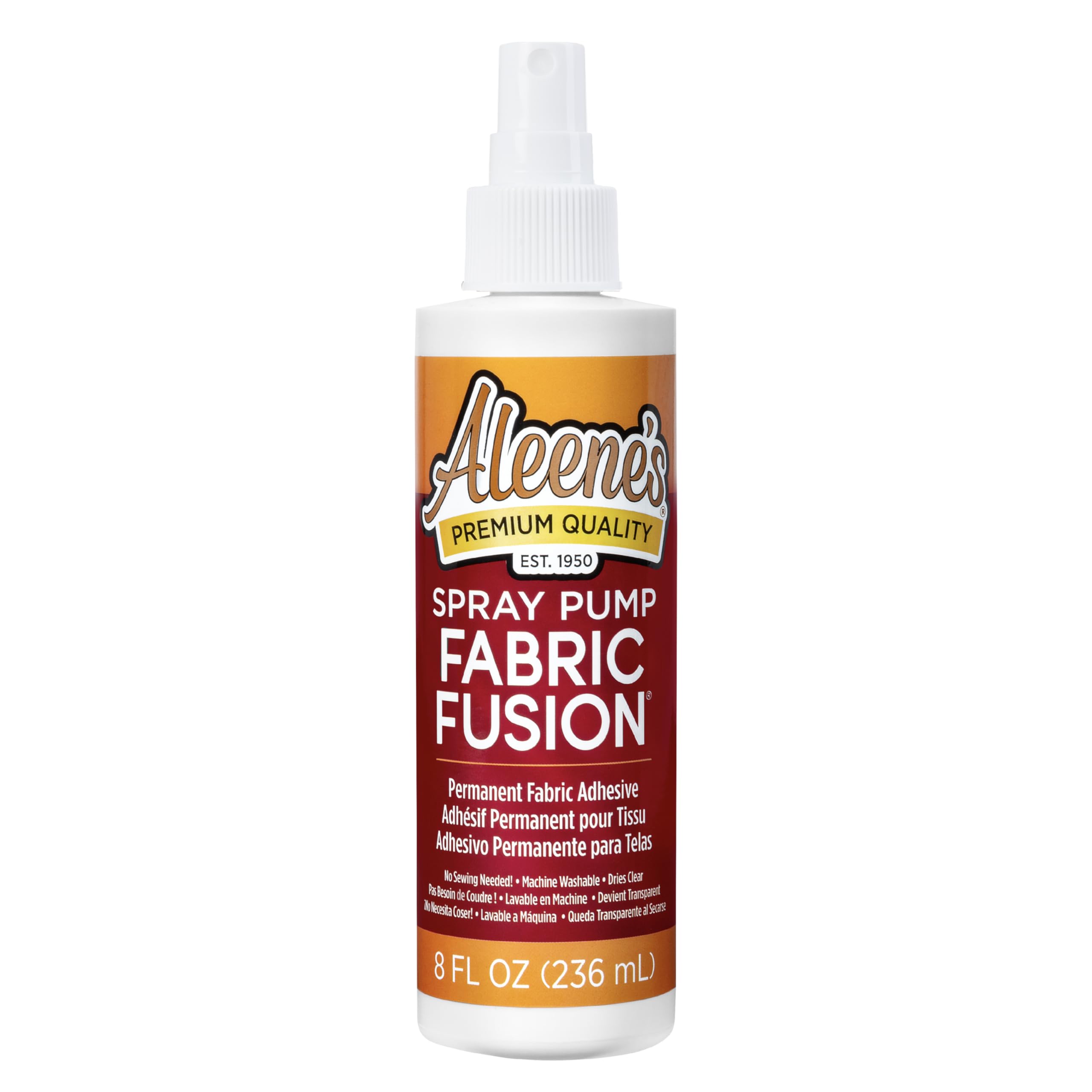 Aleene's Fusion Spray Pump, Fast Drying Permanent Fabric Adhesive, 8 Oz, White