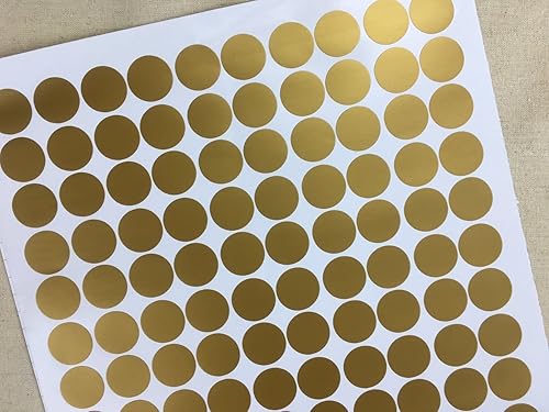 Miniatura 4 de Calcomanías de pared doradas fáciles de despegar y pegar, 1.2 in, 216 calcomanías, seguro en las paredes y pintura metálica de lunares, calcomanías