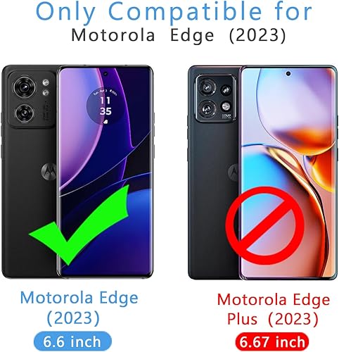 Miniatura 2 de Hongxinyu Funda de cristal para Motorola Moto Edge 2023 no para Moto Edge Plus 2023, delgada, suave TPU parachoques y parte trasera de policarbonato