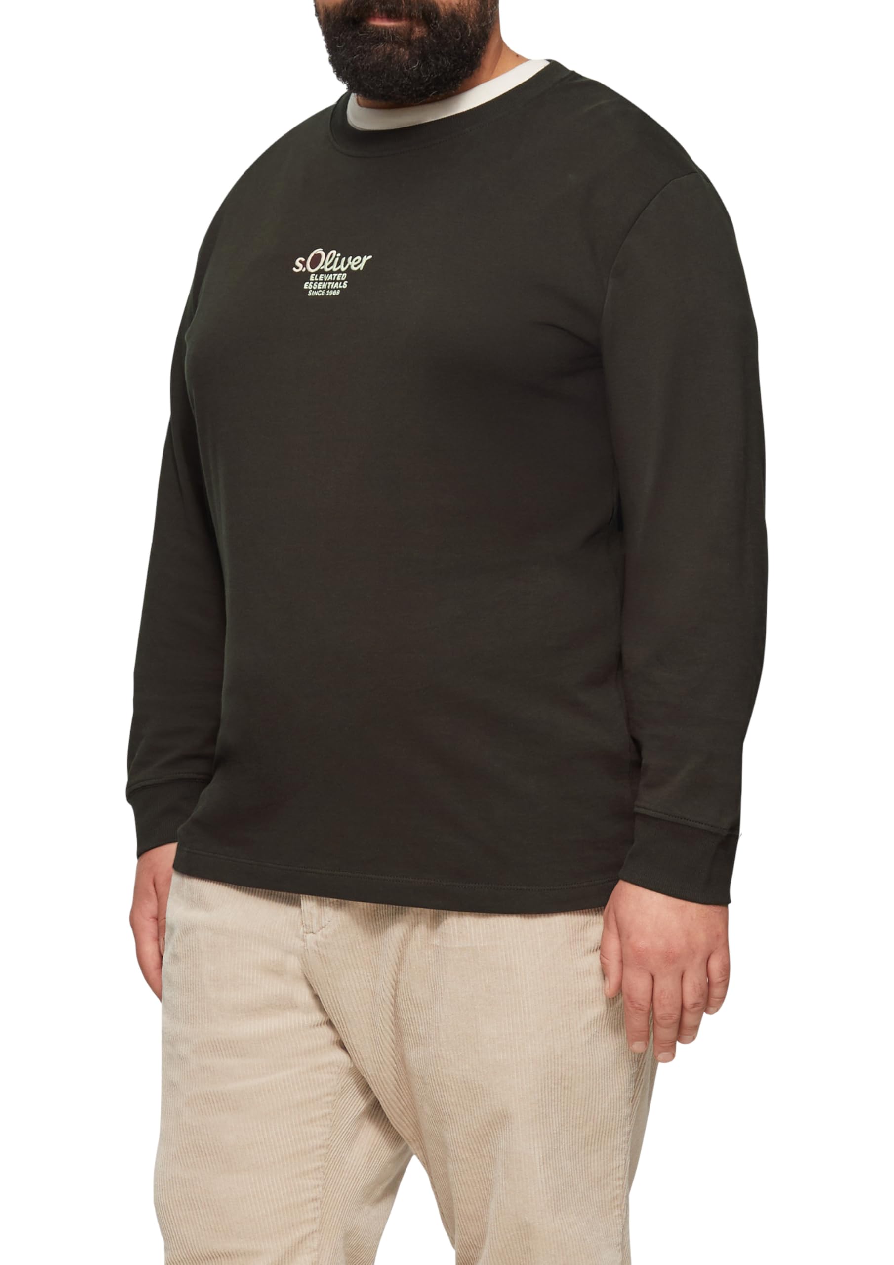 s.Oliver Langarmshirt mit Logo-Stickerei