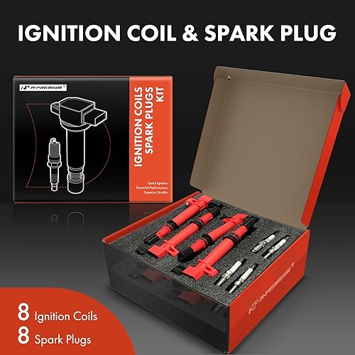 Miniatura 10 de A-Premium Juego de 8 bobinas de encendido y bujías de iridio compatibles con vehículos Dodge, Jeep - Ram 1500-2000-2008 Dakota Durango 1999-2008