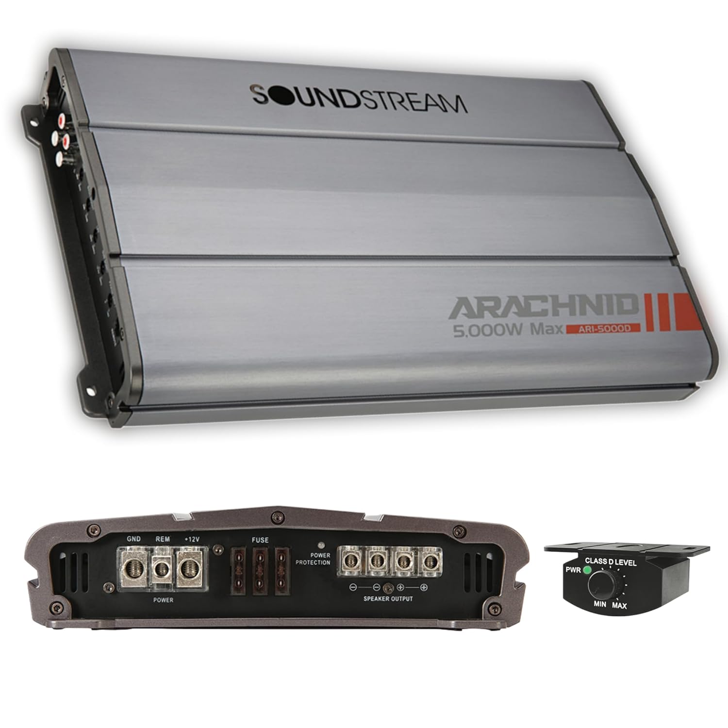 Soundstream AR1.5000D Monoblock Amplifier, Arachnid Series 1 Channel Mono Car Stereo Amp, 1500W RMS Subwoofer Bass Audio Amplifiers