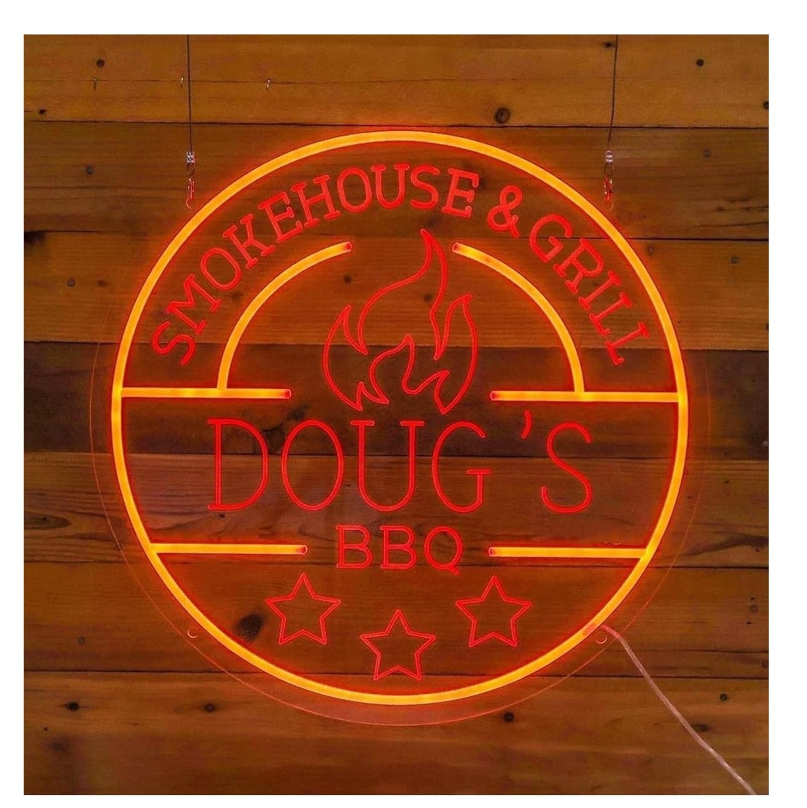 Per insegna al neon BBQ per ristorante, benvenuto, decorazione murale
